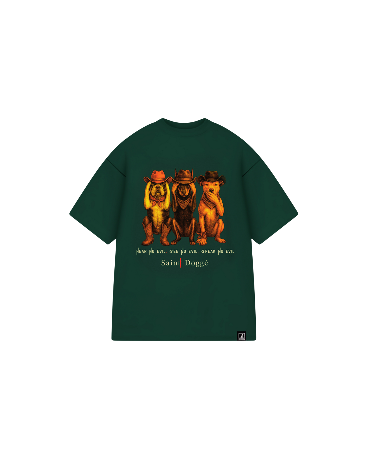No Evil Cowboys Forest Green Cotton Relax Tee - FLÌ PÊP™