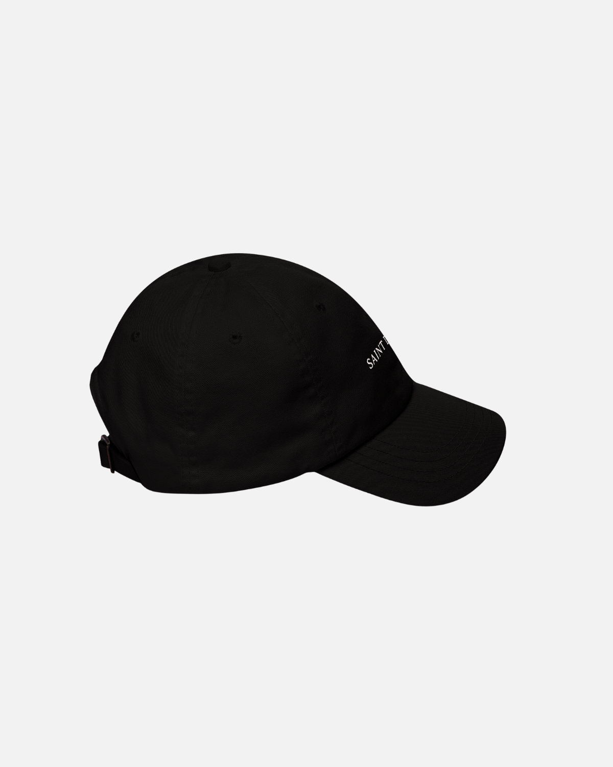 Black cotton twill dad hat with embroidered SAINT DOGGÉ logo