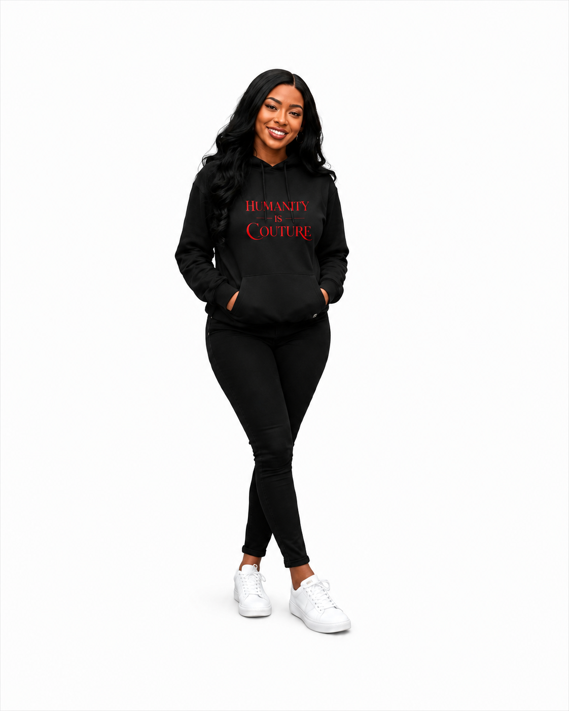 Humanity is Couture Black Red Hoodie