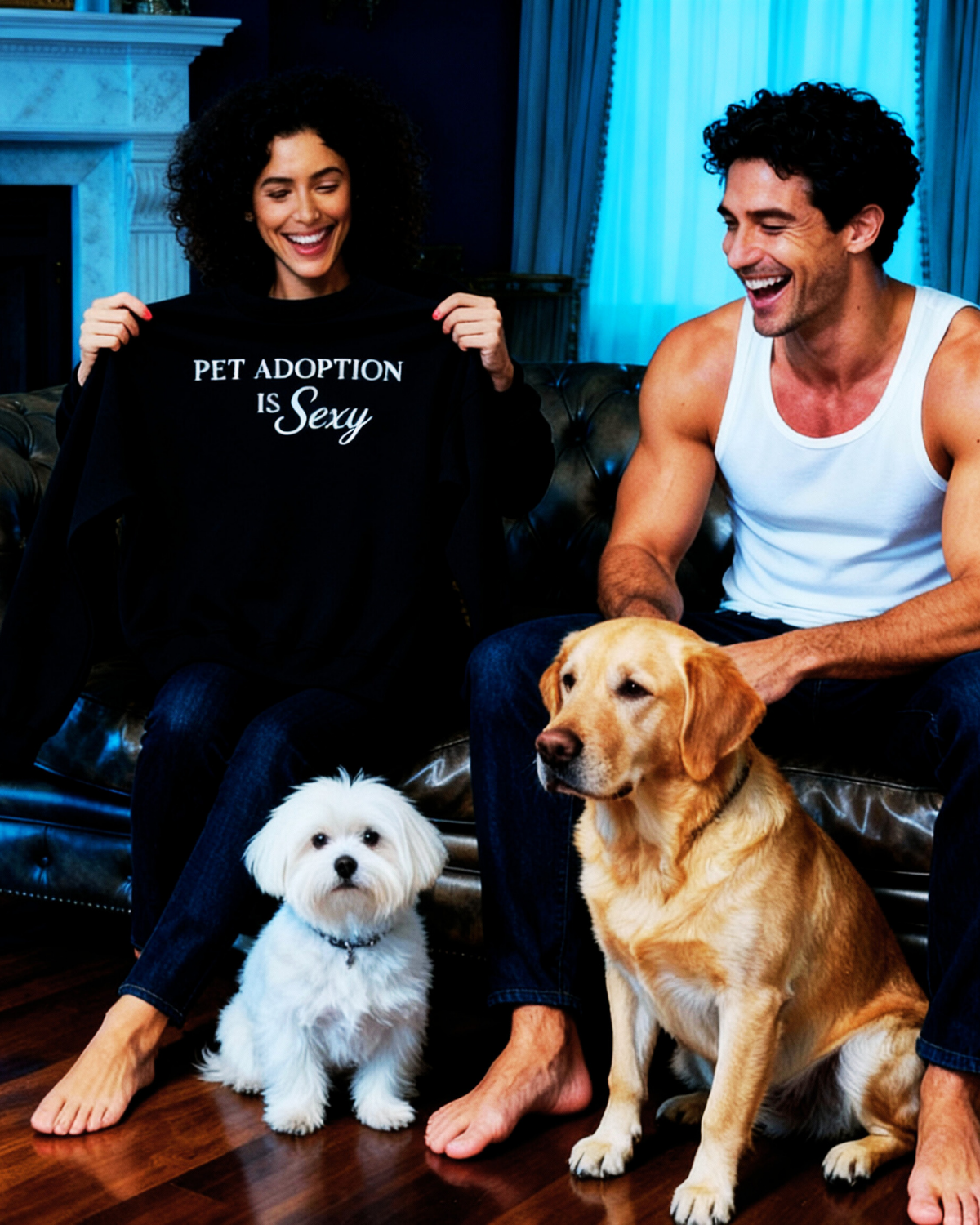 Pet Adoption is Sexy Black Relax Crew