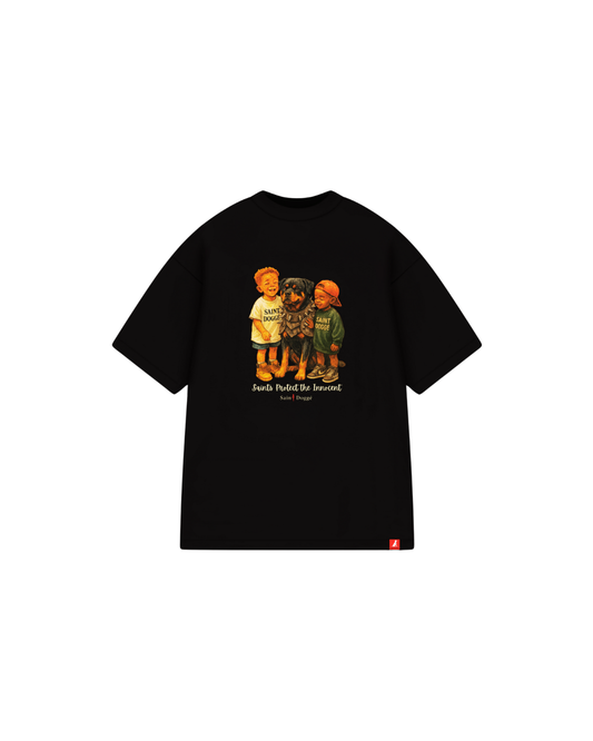 Saints Protect Black Cotton Tee - FLÌ PÊP™