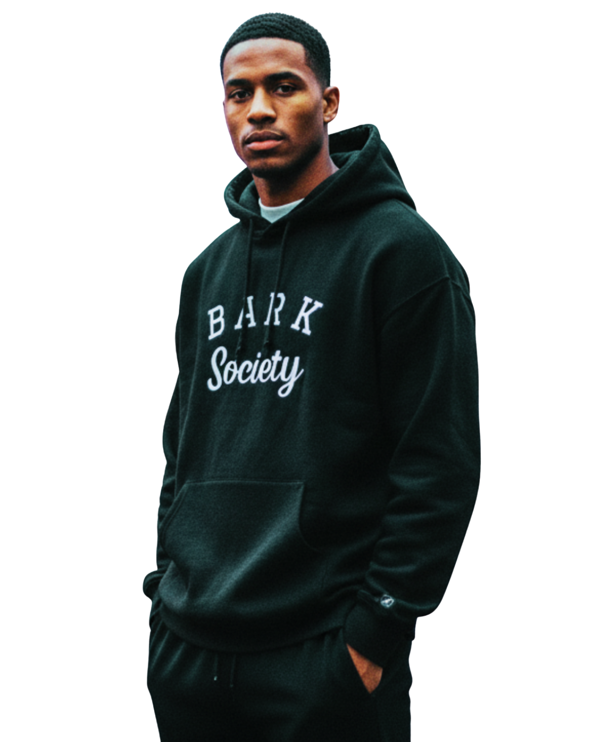 Bark Society Embroidered Black Relax Hoodie