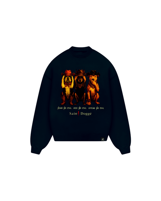 No Evil Cowboys Black Relax Crew