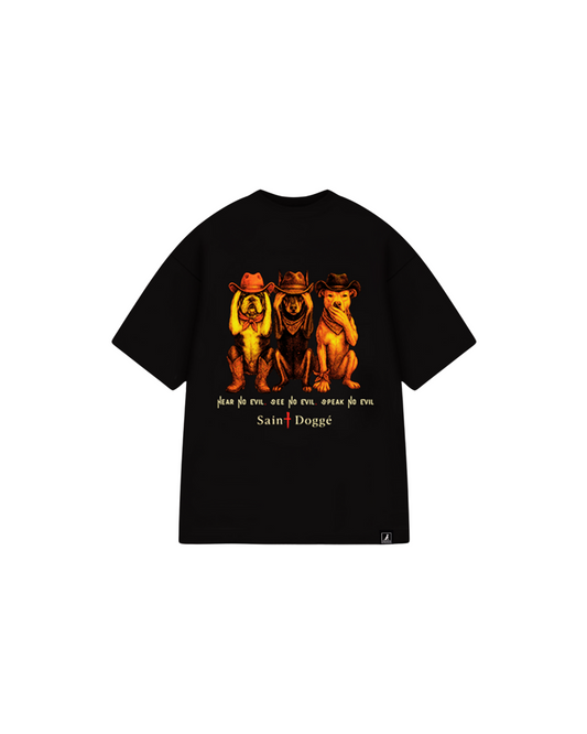 No Evil Cowboys Black Cotton Relax Tee