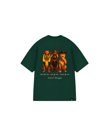 No Evil Cowboys Forest Green Cotton Relax Tee - FLÌ PÊP™