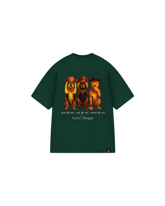 No Evil Cowboys Forest Green Cotton Relax Tee