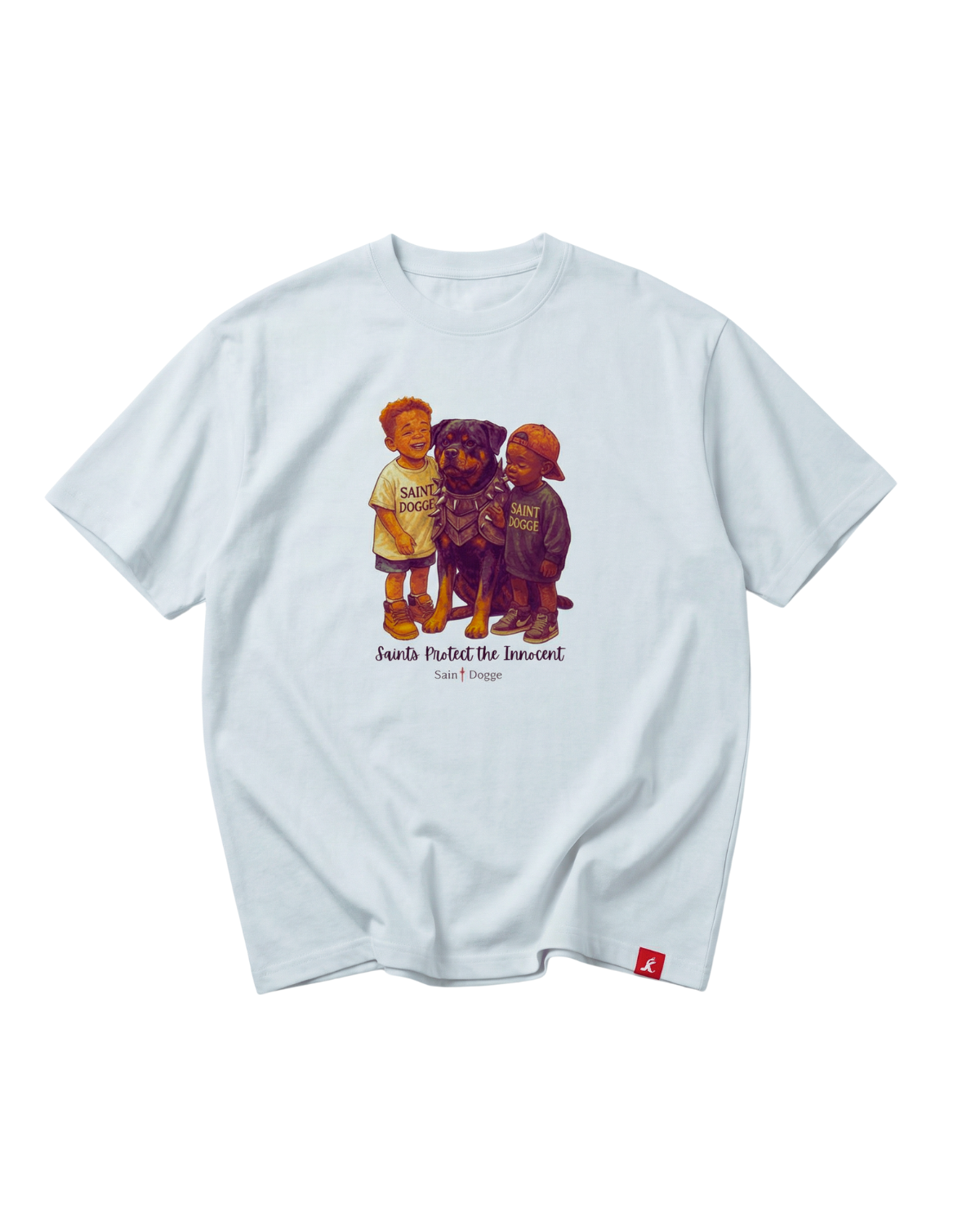 Saints Protect White Cotton Tee - FLÌ PÊP™