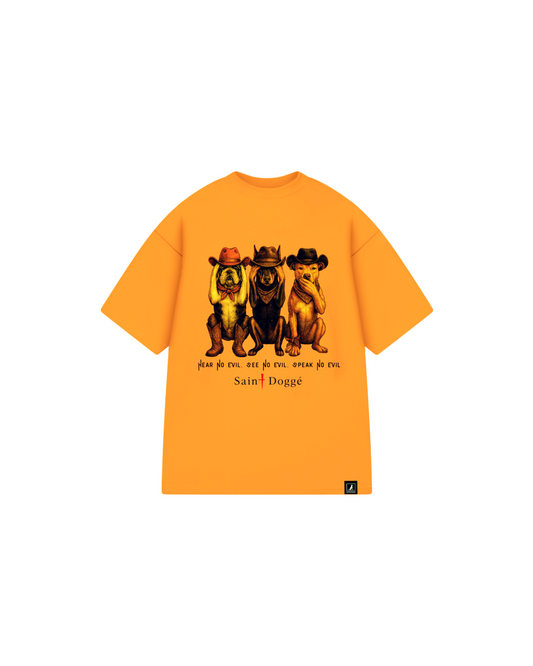 No Evil Cowboy Orange Cotton Relax Tee