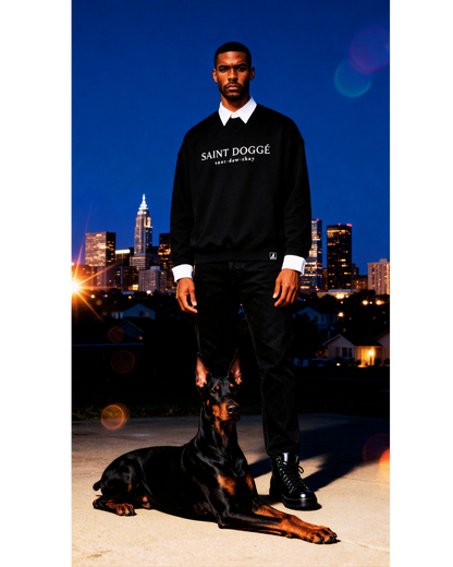 The Accent Black Cotton Crew