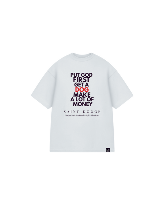 Put God First White Cotton Relaxed Fit Tee