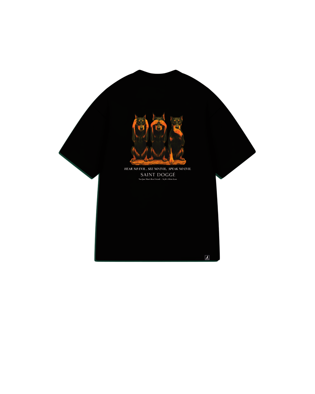 No Evil Black Cotton Relaxed Tee - FLÌ PÊP™