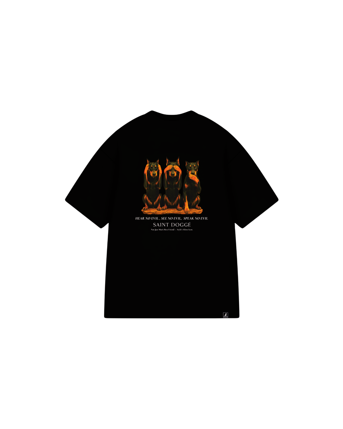 No Evil Black Cotton Relaxed Tee - FLÌ PÊP™