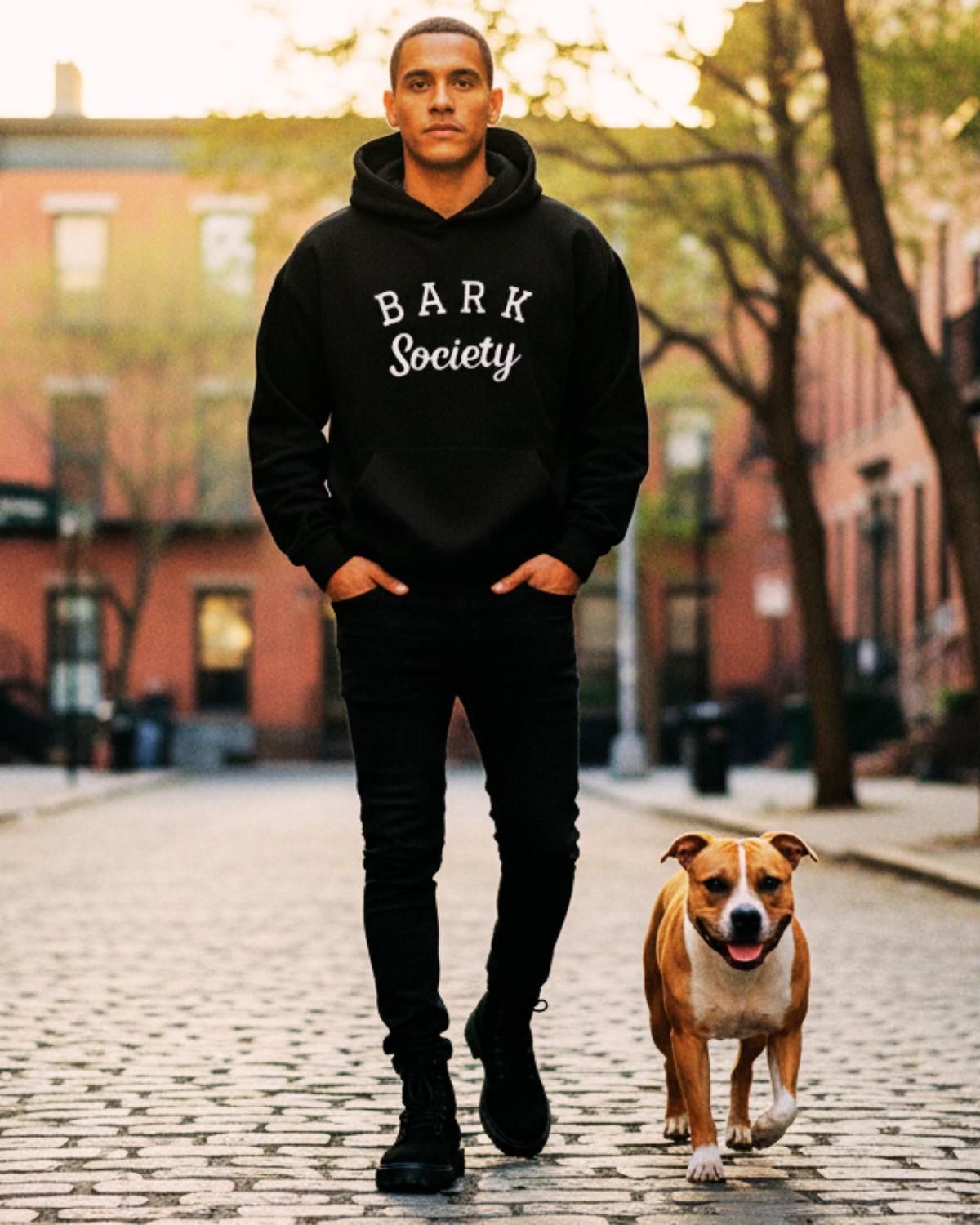 Bark Society Embroidered Black Relax Hoodie