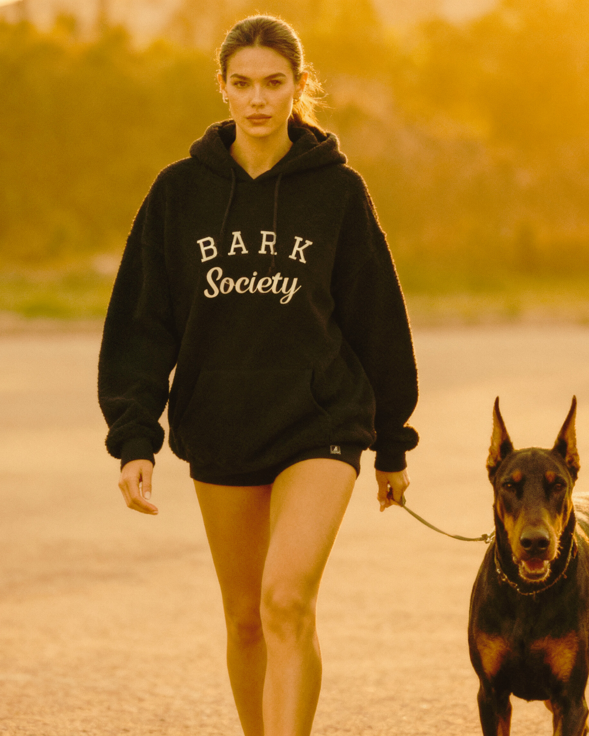 Bark Society Embroidered Black Relax Hoodie