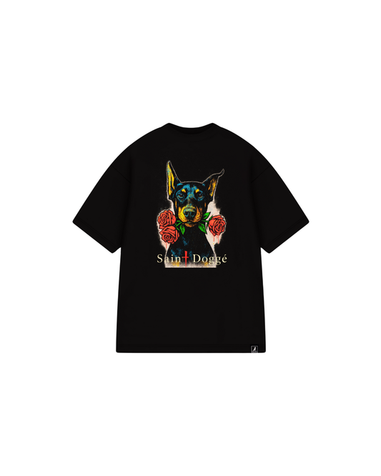 Loyal Rose Black Relax Fit Cotton Tee - FLÌ PÊP™