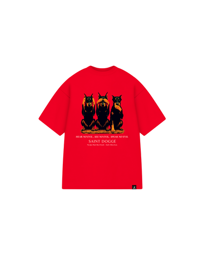 No Evil Crimson Cotton Relax Tee