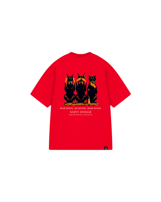 No Evil Crimson Cotton Relax Tee