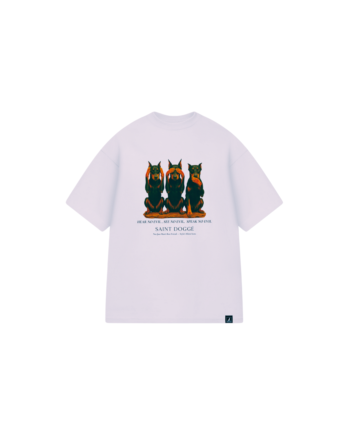 No Evil White Cotton Relaxed Fit Tee
