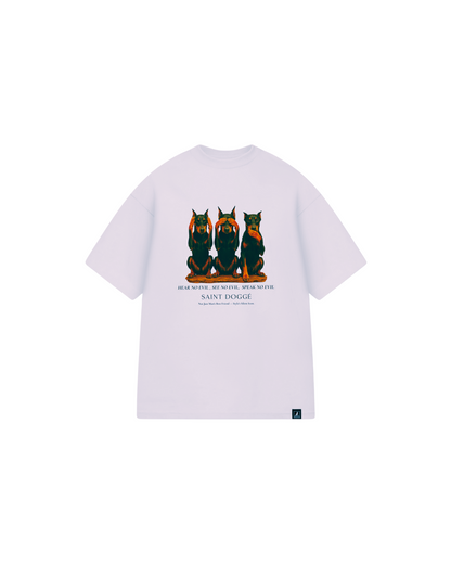 No Evil White Cotton Relaxed Fit Tee
