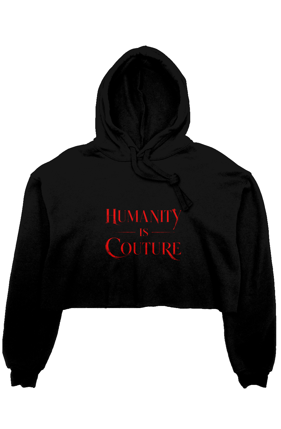 Humanity is Couture Crimson Crop Fleece Hoodie