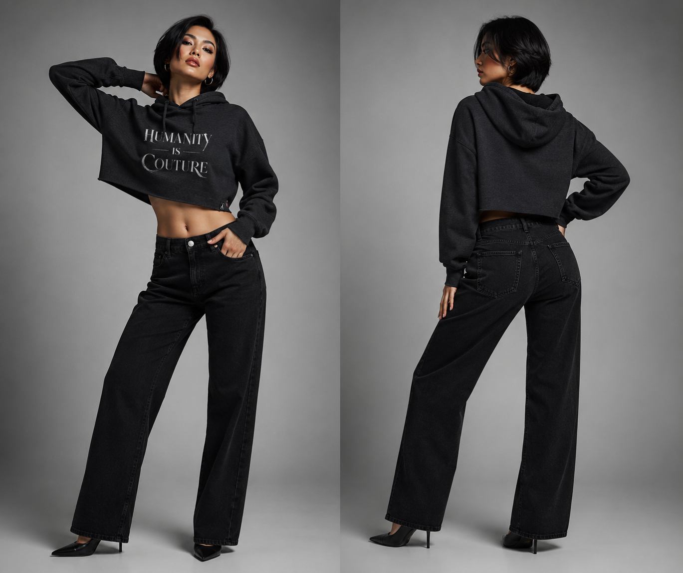 Humanity is Couture Bella Crop Fleece Hoodie