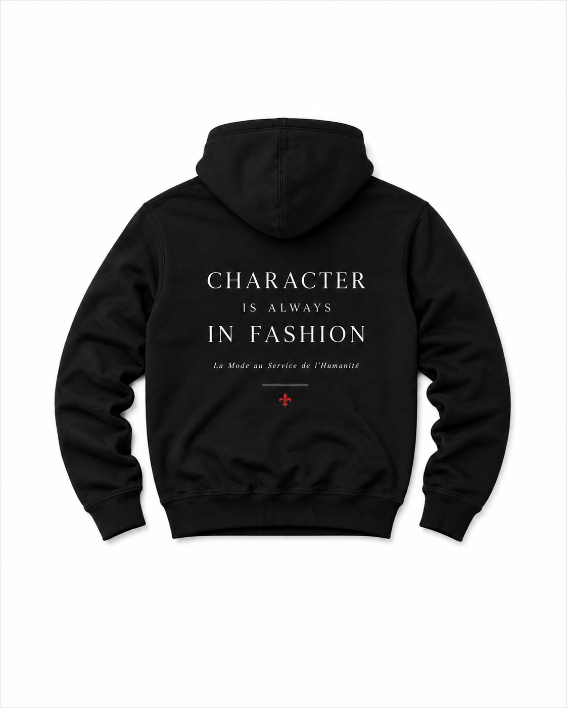 Character is Fashion Black independent pullover ho
