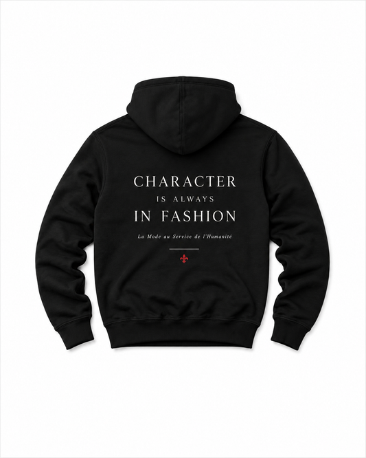Character is Fashion Black independent pullover ho