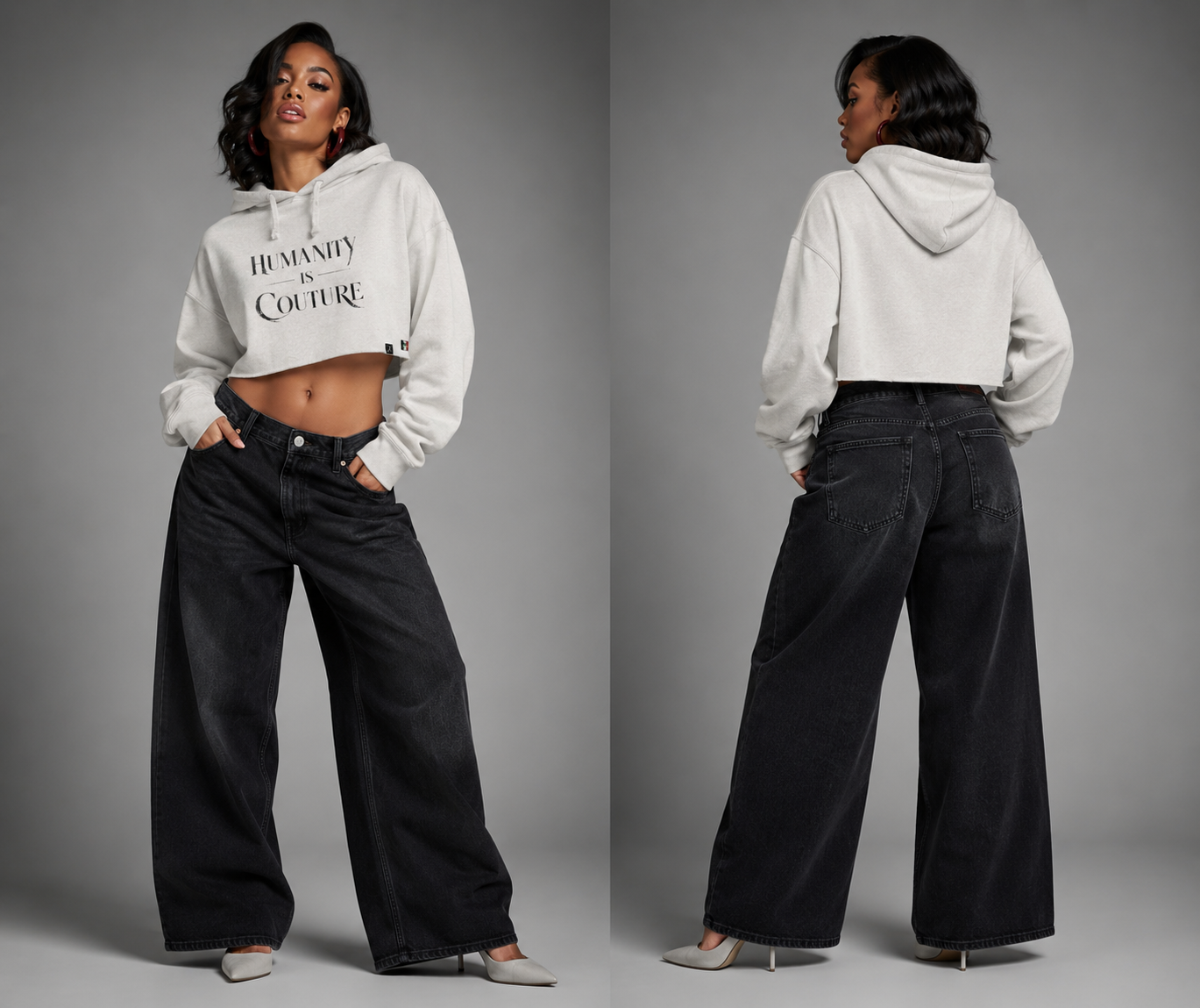 Humanity is Couture Bella Crop Fleece Hoodie