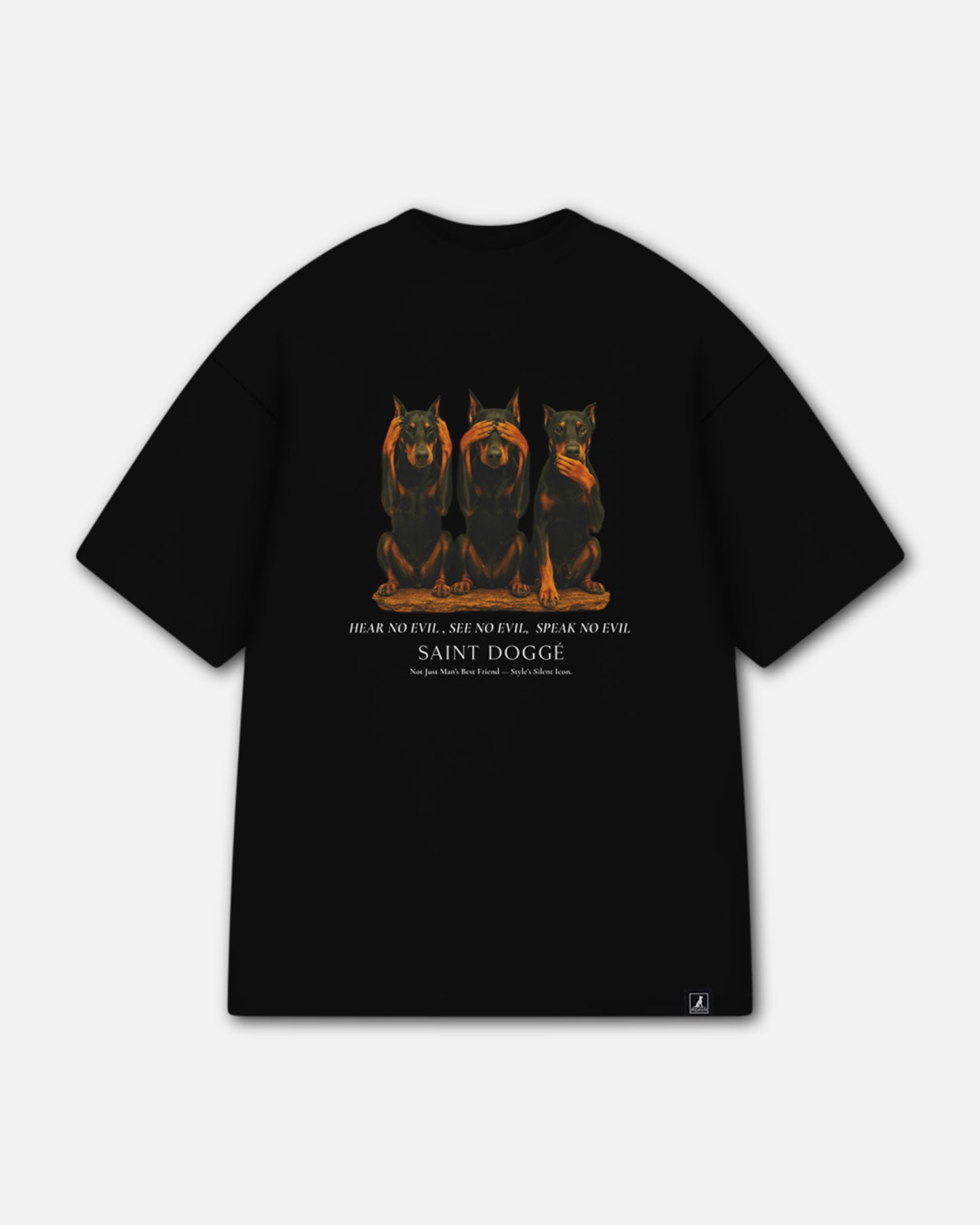 No Evil Black Cotton Relaxed Tee - FLÌ PÊP™