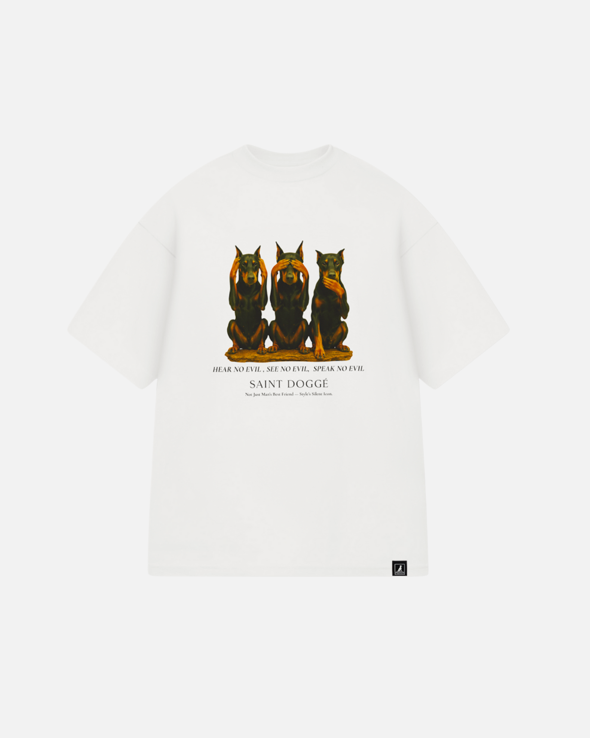 No Evil White Cotton Relaxed Fit Tee