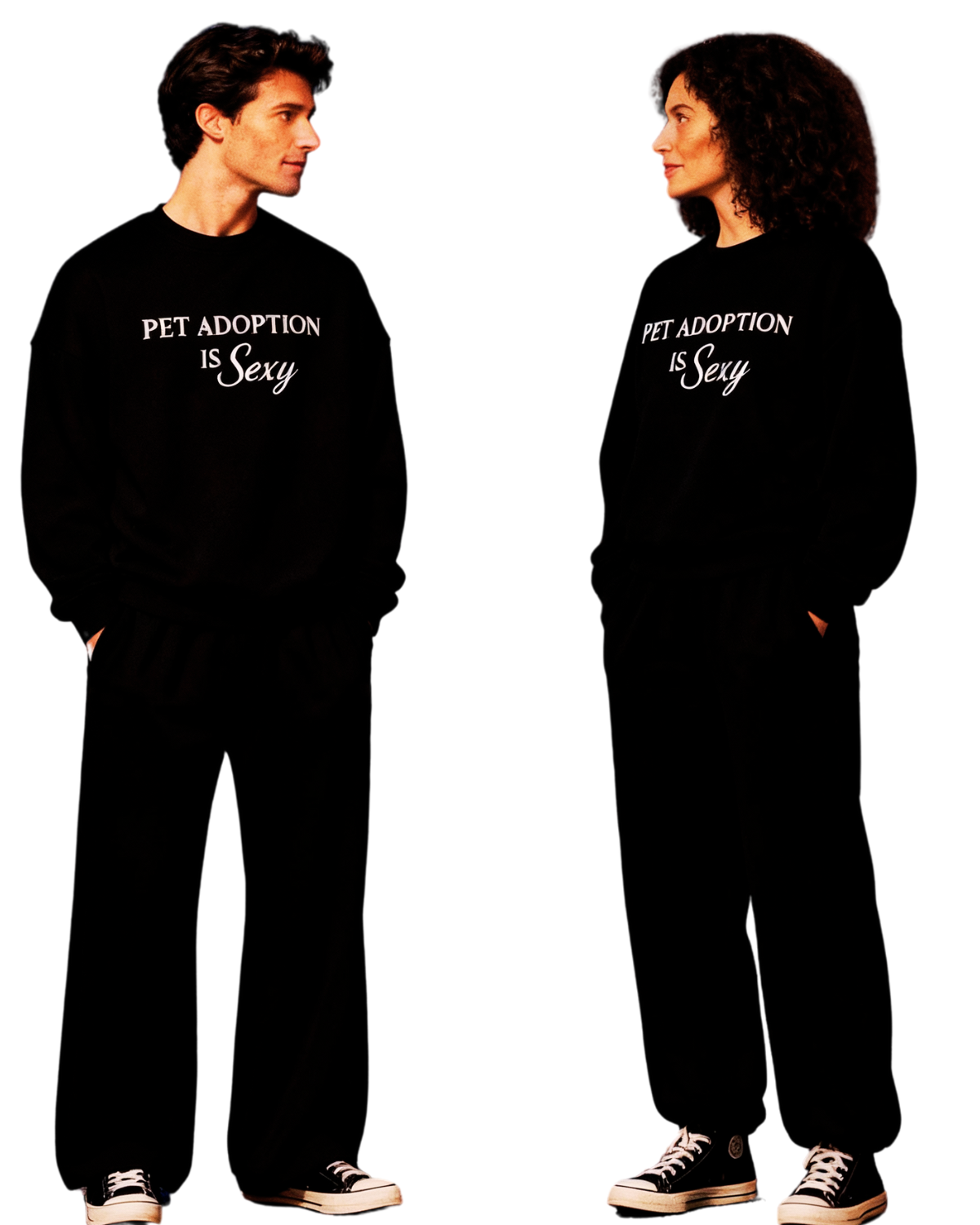 Pet Adoption is Sexy Black Relax Crew
