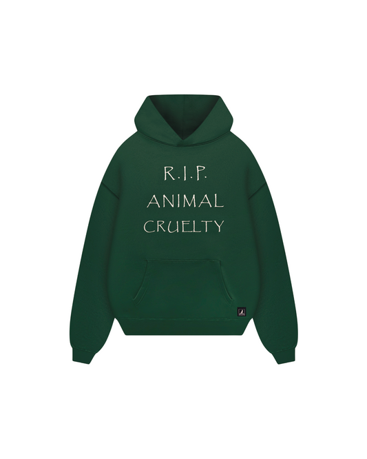 R.I.P. Animal Cruelty Pine Green Relax Hoodie
